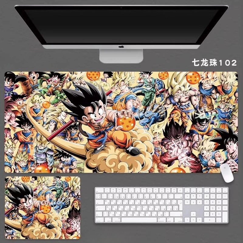 New Dragon Ball Leather Mouse Pad Oversized Boys Animation Two-dimensional E-sports Game Computer Keyboard Pad Student Desk Pad