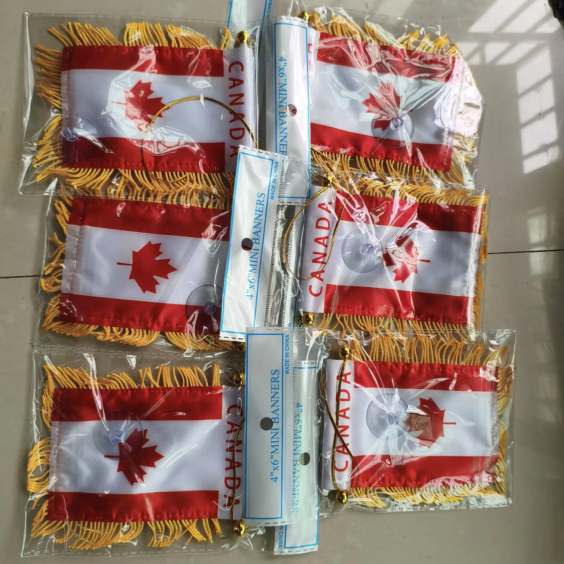 xvggdg  8*12cm Car Window Decoration Polyester  Canada Hanging pennant  Canadian   Mini Pennant