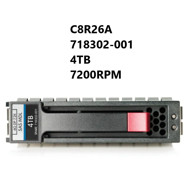 NEW HDD C8R26A 718302-001 4TB 7200RPM 3.5in LFF Dual Port SAS-6Gbps Midline Hard Drive for H+PE MSA 1040/2040 SAN Storage