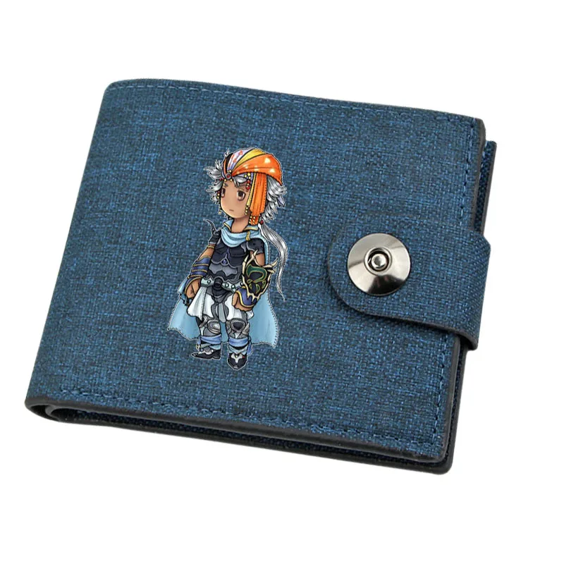 Canvas Teenagers Wallet Card Holder Wallet Male Money Bag Short Holder Male Purse for anime   Final Fantasy  Kids Coin Bag