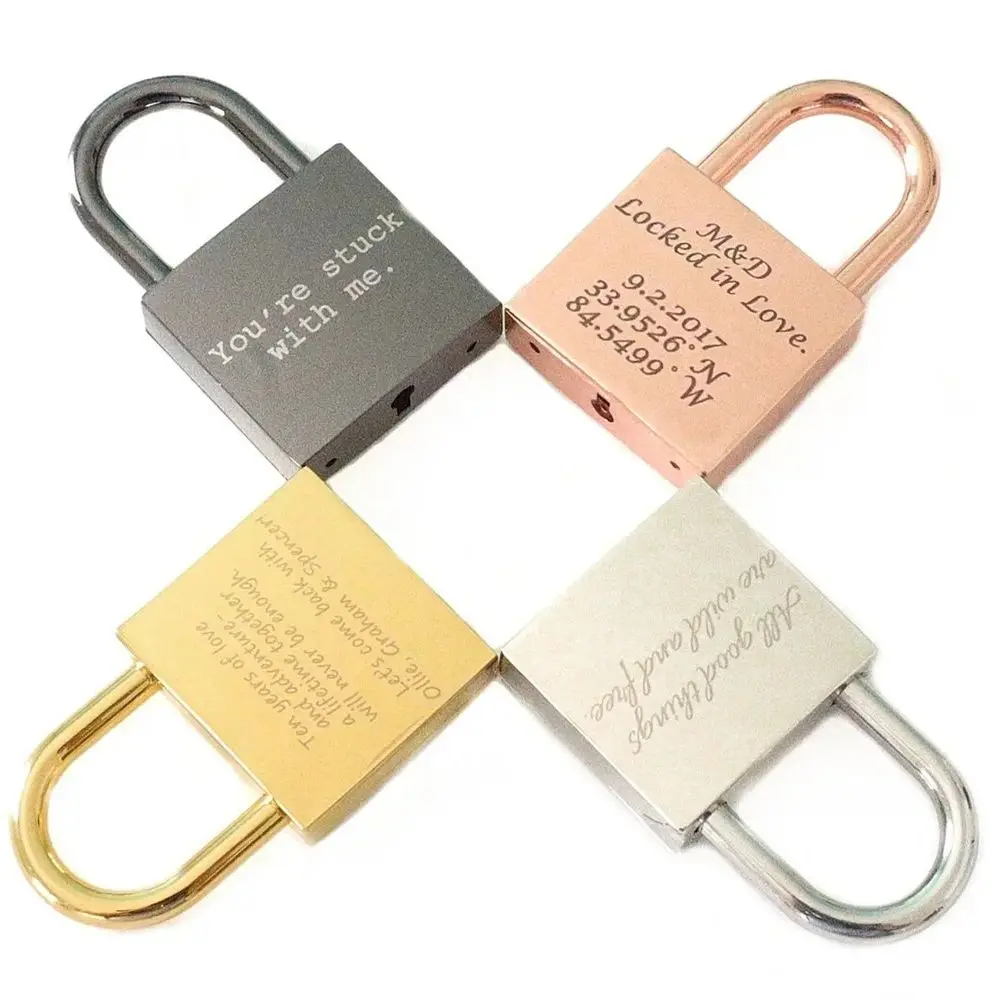 Large Custom Padlock, Laser Engraved Lock, Custom Wedding Gift, Unity Ceremony, Keepsake Box, Valentine's Day Gift, Bridge Love