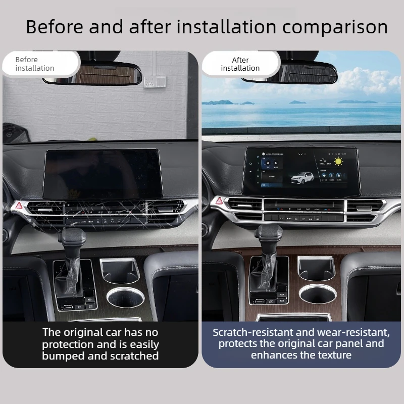 For Toyota Sienna/Granvia: Chrome ABS Center Console Trim - 3M Adhesive, OEM Style & No Tools