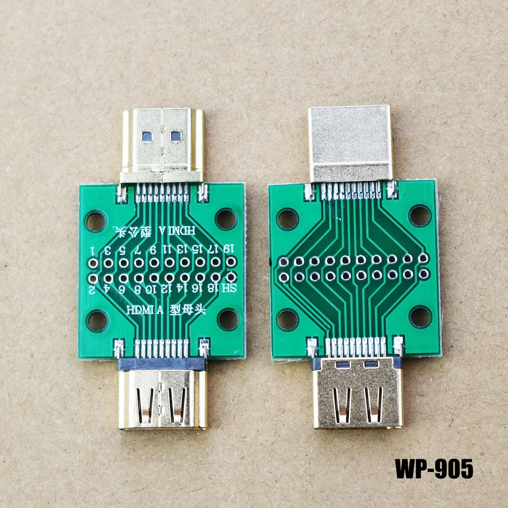 

1pcs HDMI Male and Female Test Board MINI Connector with Board PCB 2.54mm pitch 19/20pin DP HD A Female To Male Adapter Board