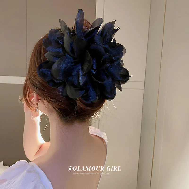 

Korea Temperament Net Yarm Flower Claw Clip Classic Ponytail Claw Clip Fashion Tulle Big Bow Hairclip Headdress Hair Accessories