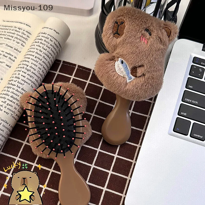 Portable Airbag Massage Comb With Capybara Design – A Stylish And Gentle Hair Styling Tool For Women And Children