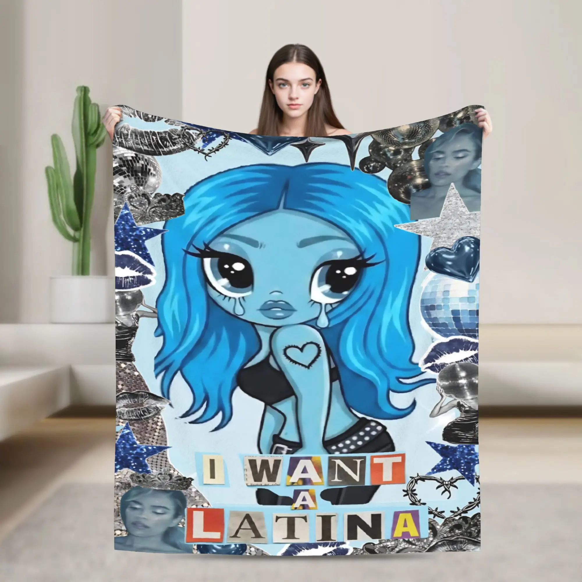 Karol G No Me Arrepiento de Sentir Tanto Blanket Cover Velvet  Super Warm Throw Blanket for Airplane Travel Bedroom Quilt