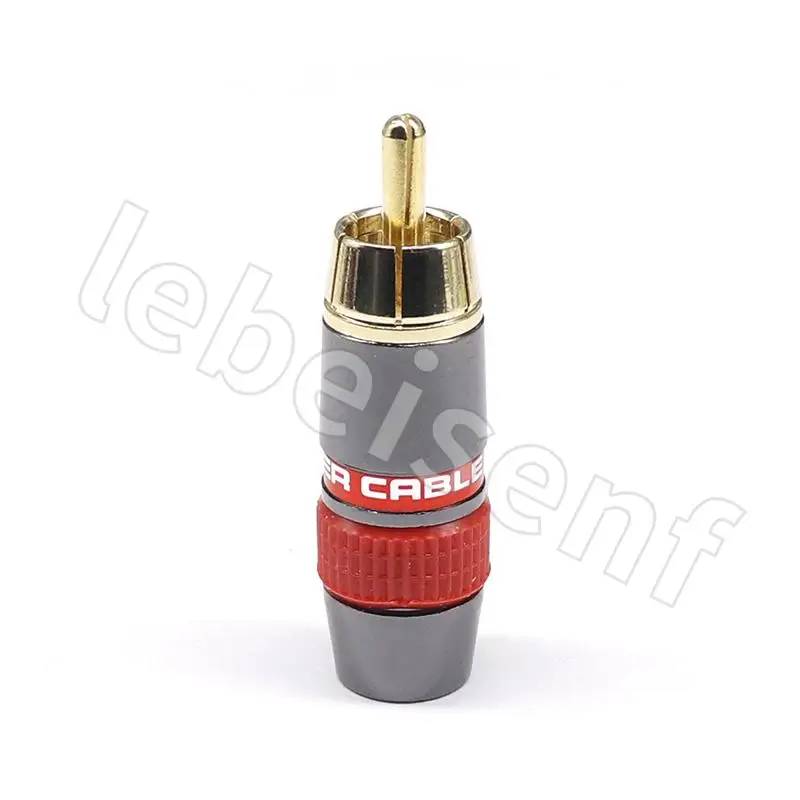 4pcs/2pairs monster Copper gold-plated RCA male plug Lotus solder plug audio and video extension socket RCA wiring male