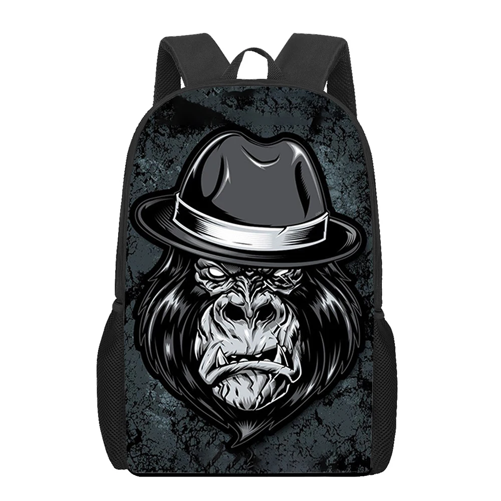 Animal Crown 3D Print School Bags para meninas e meninos adolescentes, Casual Crianças Bookbags, Mochilas Infantis, Mochila Estudante de Grande Capacidade