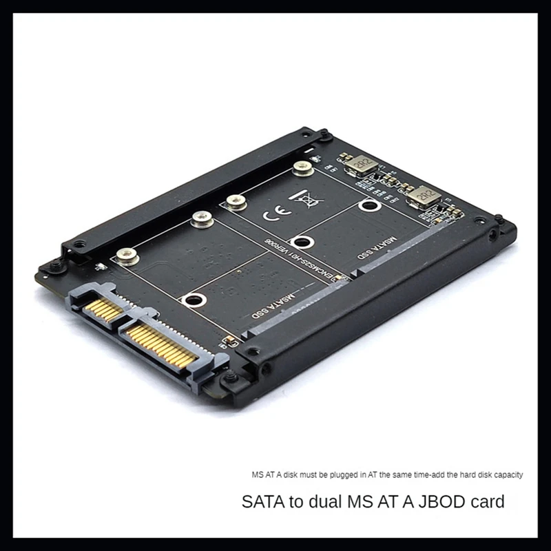 

Плата-адаптер Duals MSATA-SATA3.0 1 шт., плата PCB + металлический мини-SATA SSD на SATA 6 Гбит/с, адаптер интерфейса, поддержка 2X MSATA SSD