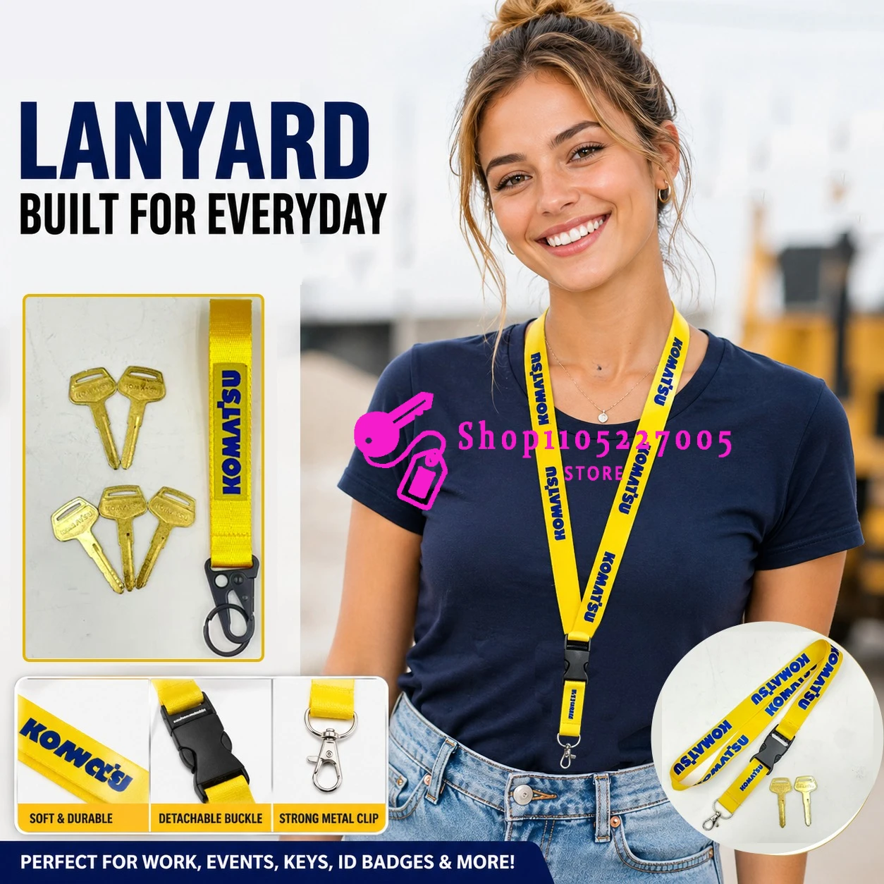 

2/5/10pcs for Komatsu Pc -7 -8 787 Ignition Key with Lanyard Excavator Heavy Equipment Keychain New Key Accessories