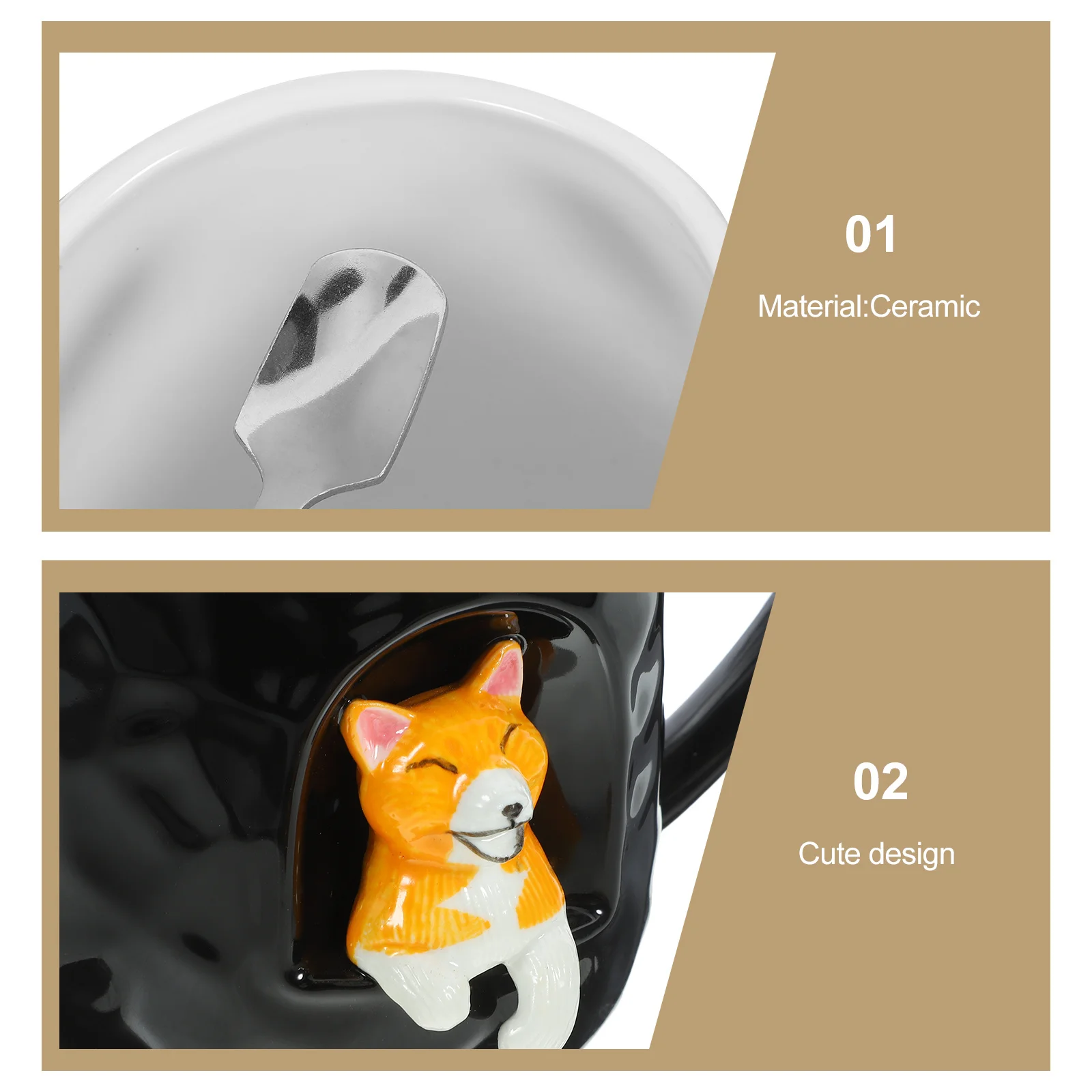 

Керамическая чашка для воды, элемент собаки, кружка с крышкой, ложка, кофе, чай, молоко, офисная декоративная керамическая кружка для дома, кружки для сока