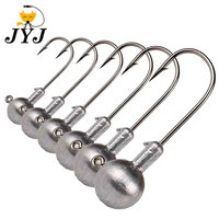 JYJ 1g 2g 3g 4g 5g 6g 7g 8g 9g 10g 14g 20g 28g fishing jig head hook ,round head jigging hook for soft worm lure bait crank hook