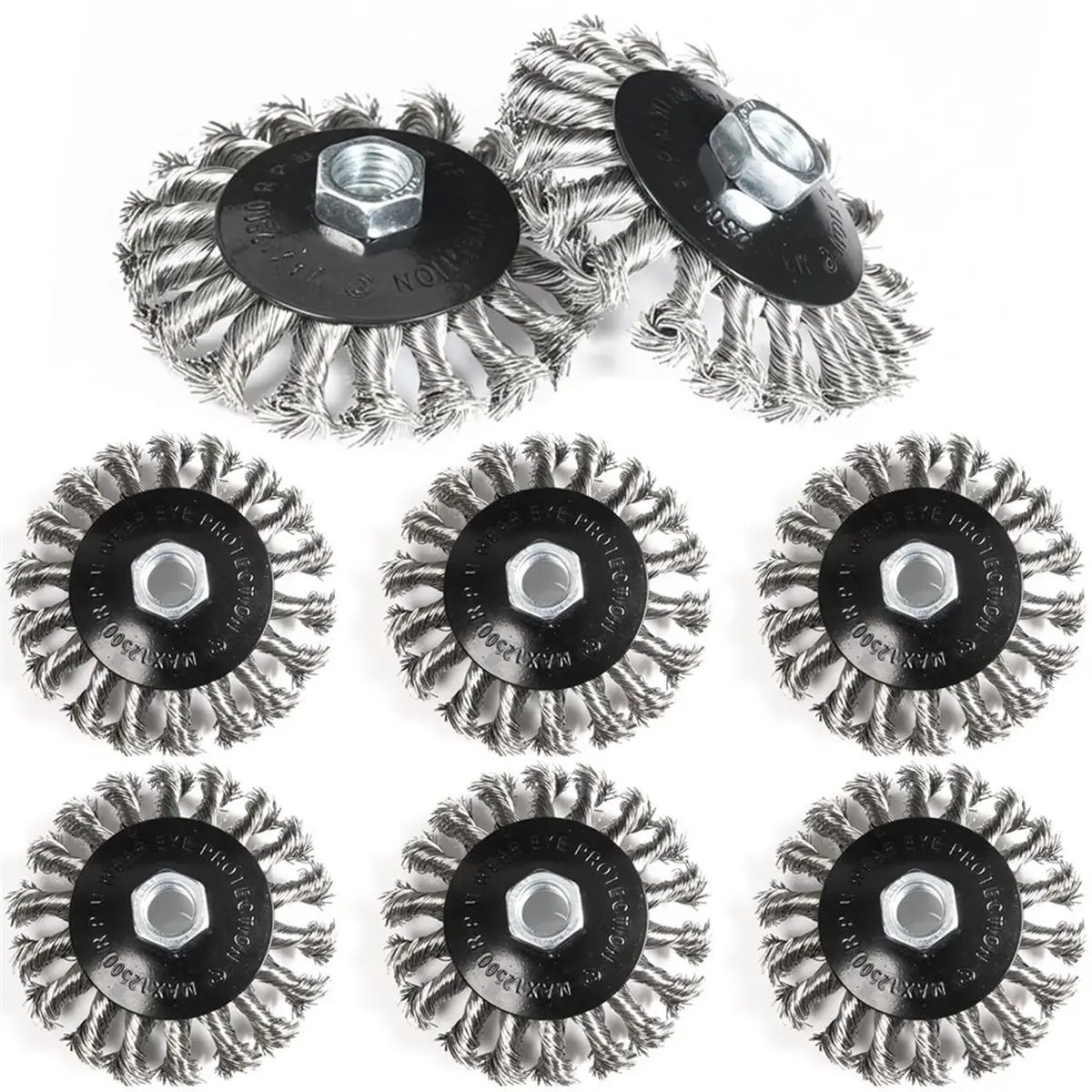 【50% OFF】1set/8pcs Steel Wire Wheels, Suitable for 4-1/2 Inch Angle Grinders, Twisted Steel Wire Wheel Brush 5/8 Inch Spindle