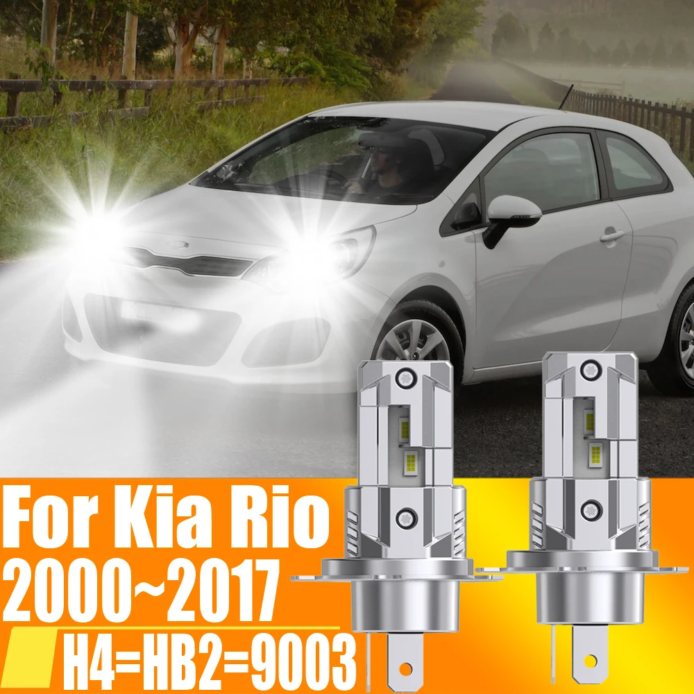 

2psc H4 HB2 9003 Led Headlight Canbus No Error Car Bulb High Power Moto White Fog Light Diode Lamp 12v 55w For Kia Rio 2000~2017