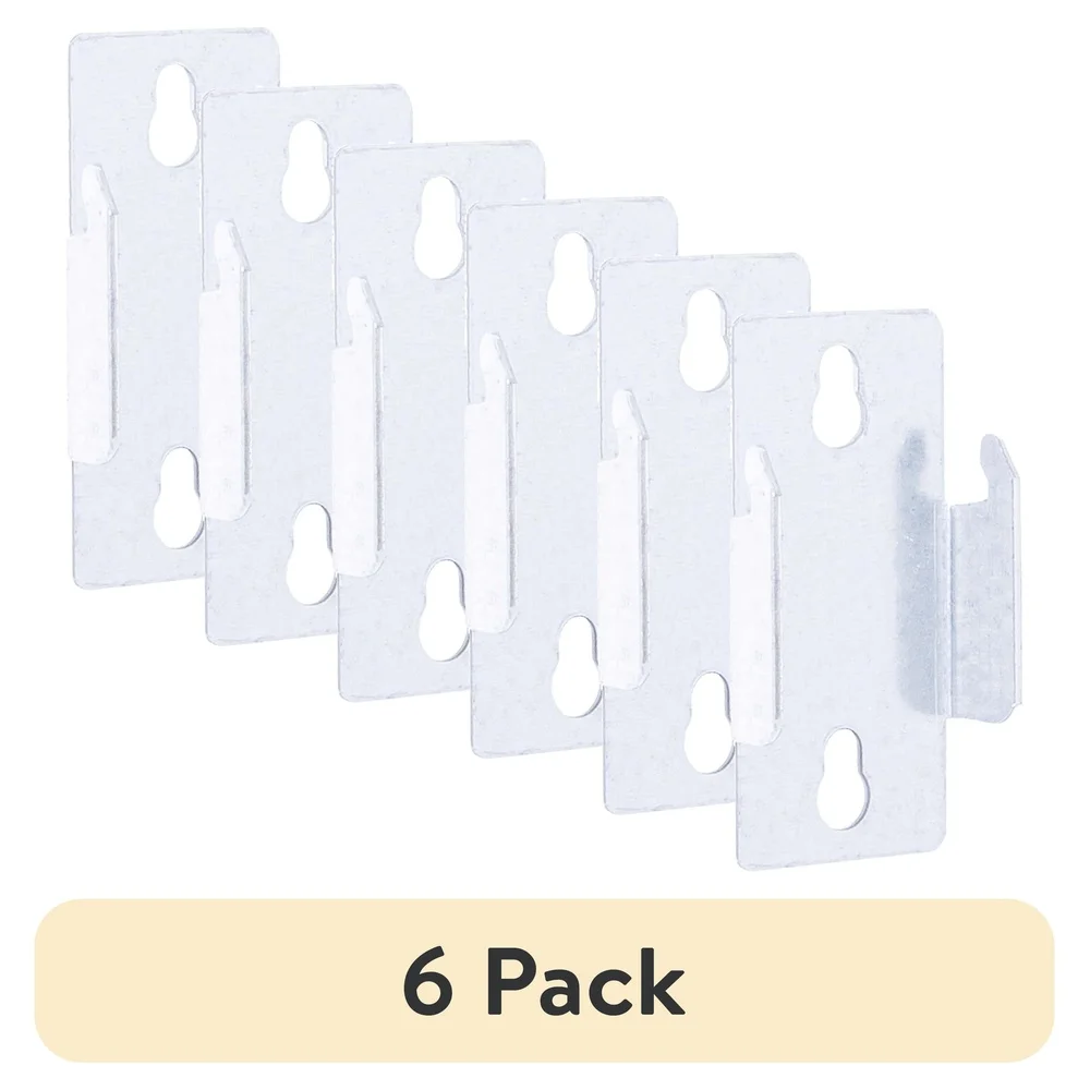 6 Pack Double Curtain Rod Metal Mounting Brackets Set Universal Installation Includes 2 Brackets 4 Nails Silver Finish Hardware