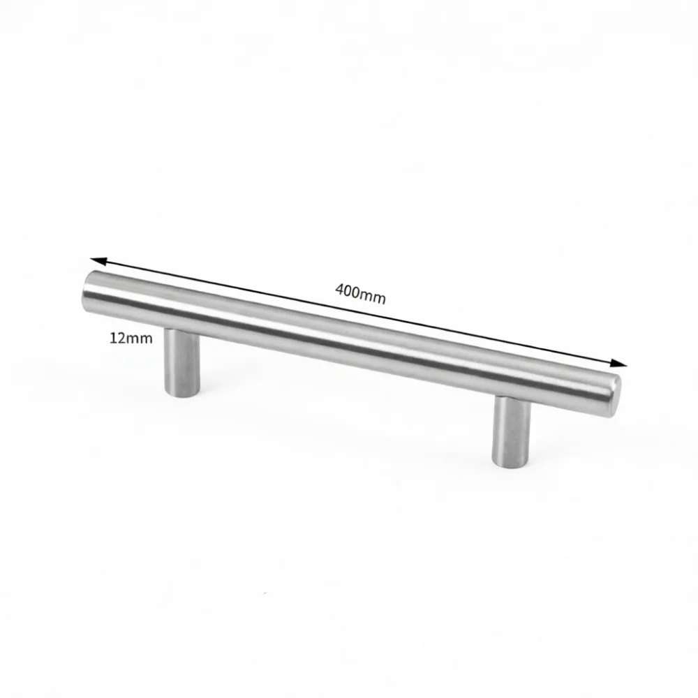 Brushed Silver Stainless Steel Cabinet Handles T Shape Drawer Pulls Furniture Closet Door Knobs Modern Home Renovation Hardware
