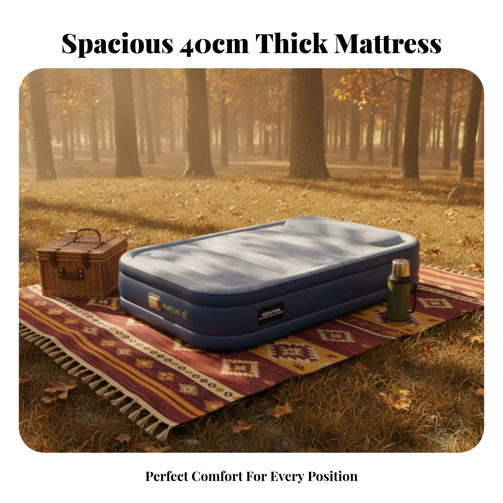 

Автоматический надувной матрас, двуспальный спальный коврик, надувная кровать для кемпинга, для дома, палатки, складной, быстрое надувание, прочная поддержка