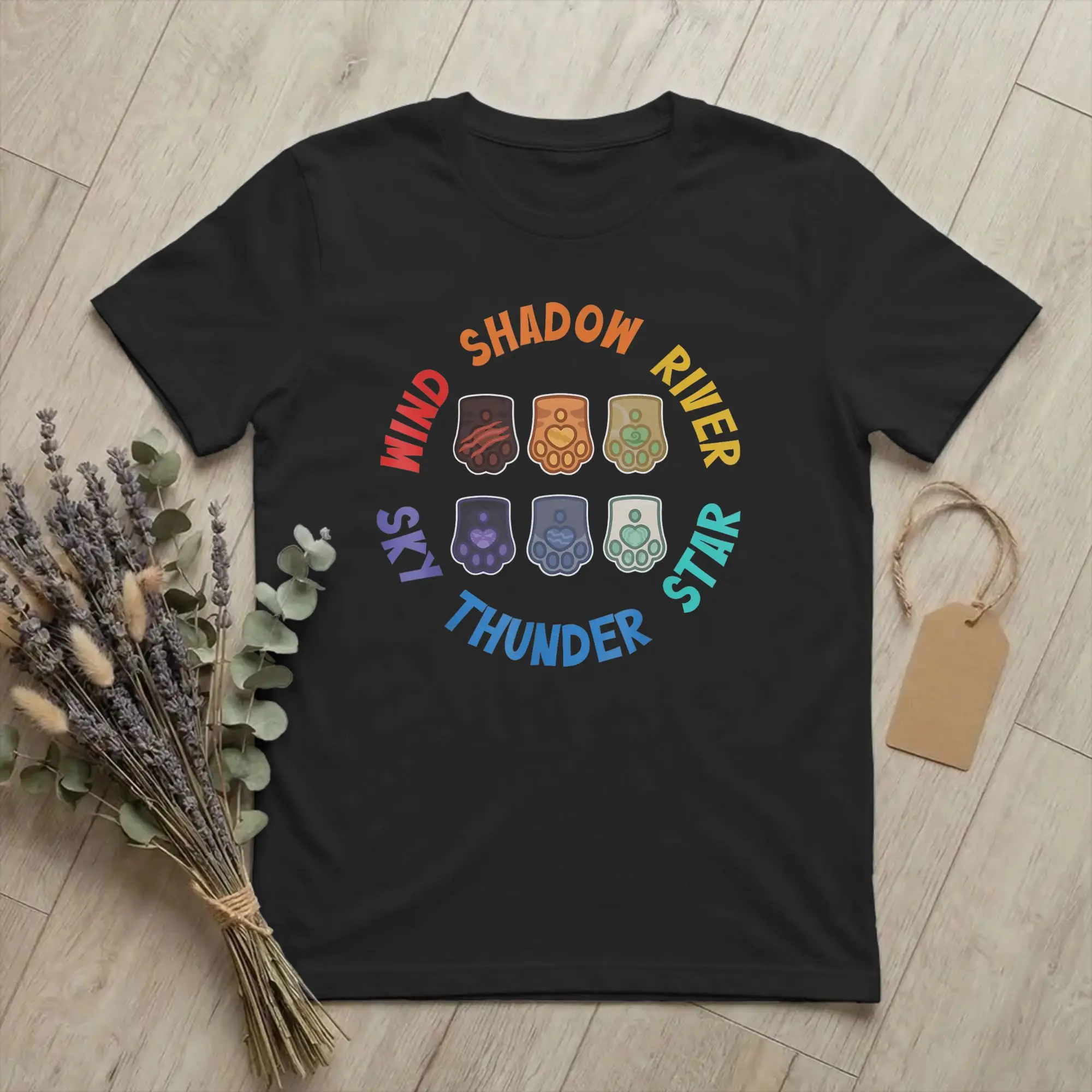 Wind Shadow River Star Thunder Sky Cat Men T Shirt FireStar Amazing Tee Short Sleeve Round Neck T-Shirts Cotton Printing Clothes