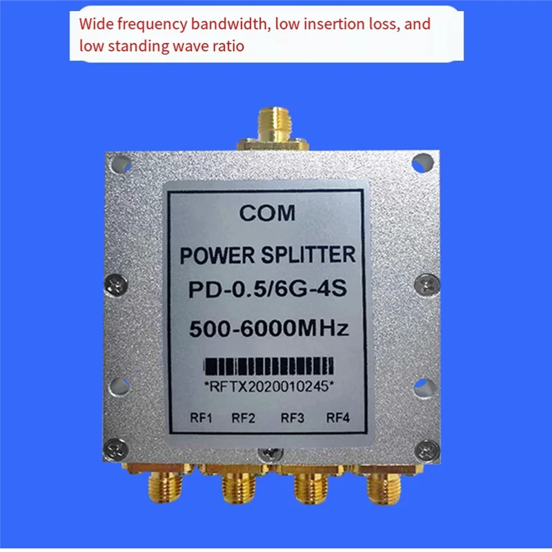 

REPLA-Broadband Power Divider 2.4G 5.8G 0.5-6G One-Point Quad SMA Power Splitter Power Combiner