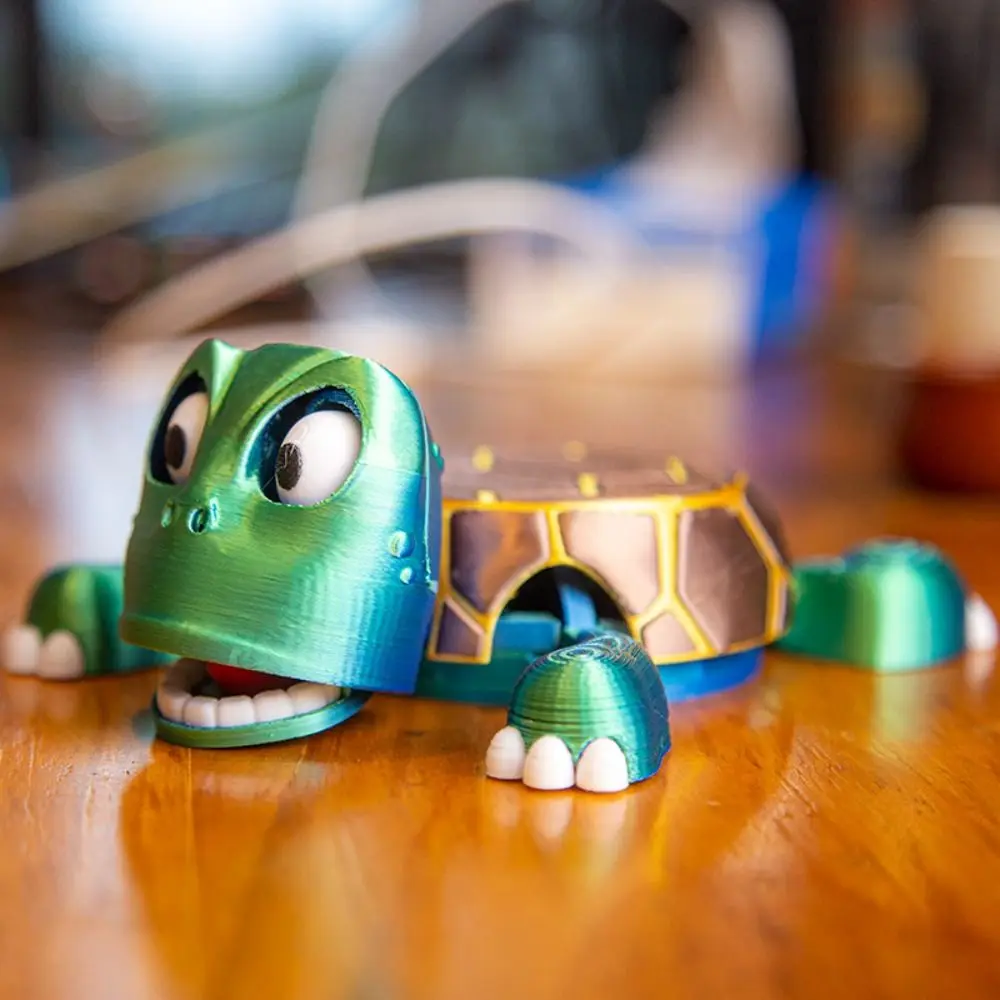 

3D Printed Panicked Turtle Coaster Press PLA Turtle Cup Pad Quirky Toys Funny Expression Gaping Eyes Turtle Base Cup Mat