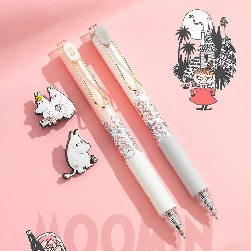 Moomin Cute Retractable Gel Pens 0.5mm Fine Point Smooth Writing Ballpoint Pens Daily School Stationery Supplies for Students view 2