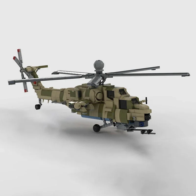 Military Series Model Moc Building Bricks 1:38 Mi28NM Fighter Model Building Technology Modular Blocks Construstion Toy Gifts