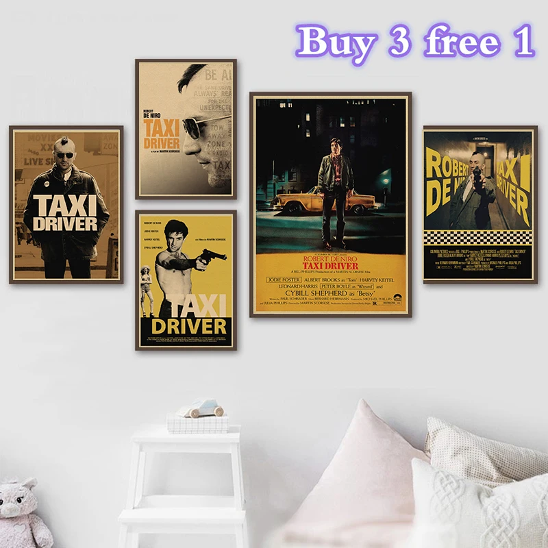 Taxi Driver classic movie Kraft Paper Posters Wall Stickers Home Decoration home art Brand