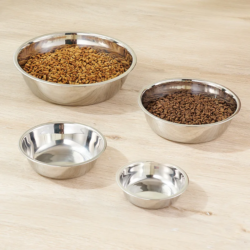 Large Capacity Dog Bowl Stainless Steel Pet Feeding Bowl Cat and Dog Food Drinking Bowl Metal Feeding Bowls миска для кошки