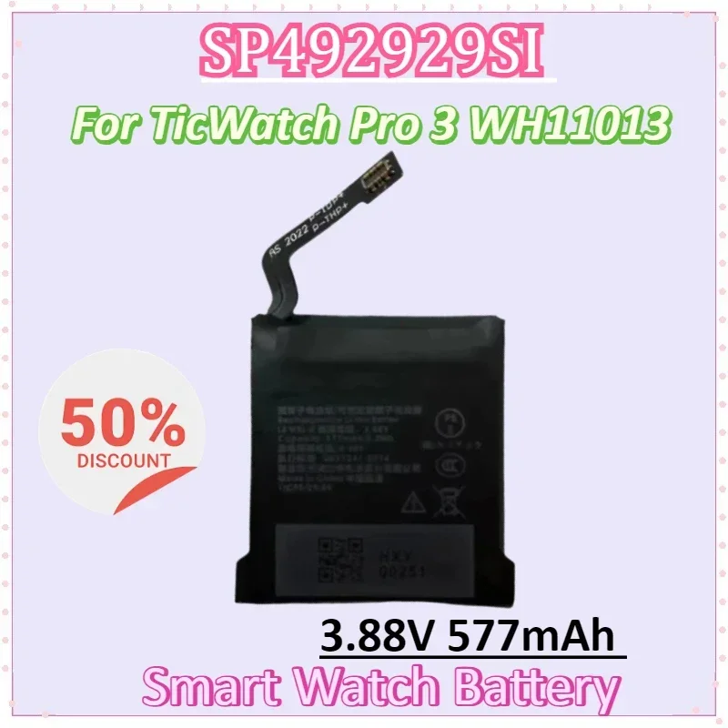 

SP492929SI WH11013 3.88V 577mAh Smart watch battery for TicWatch Pro 3 Battery GPS Wear OS Smartwatch Digital Batteries