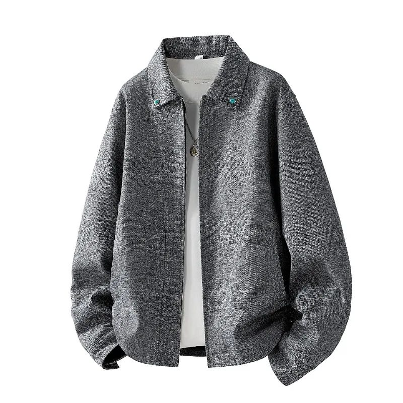 American hip hop youth autumn and winter jacket men's trend lapel tooling lapel shirt jacket