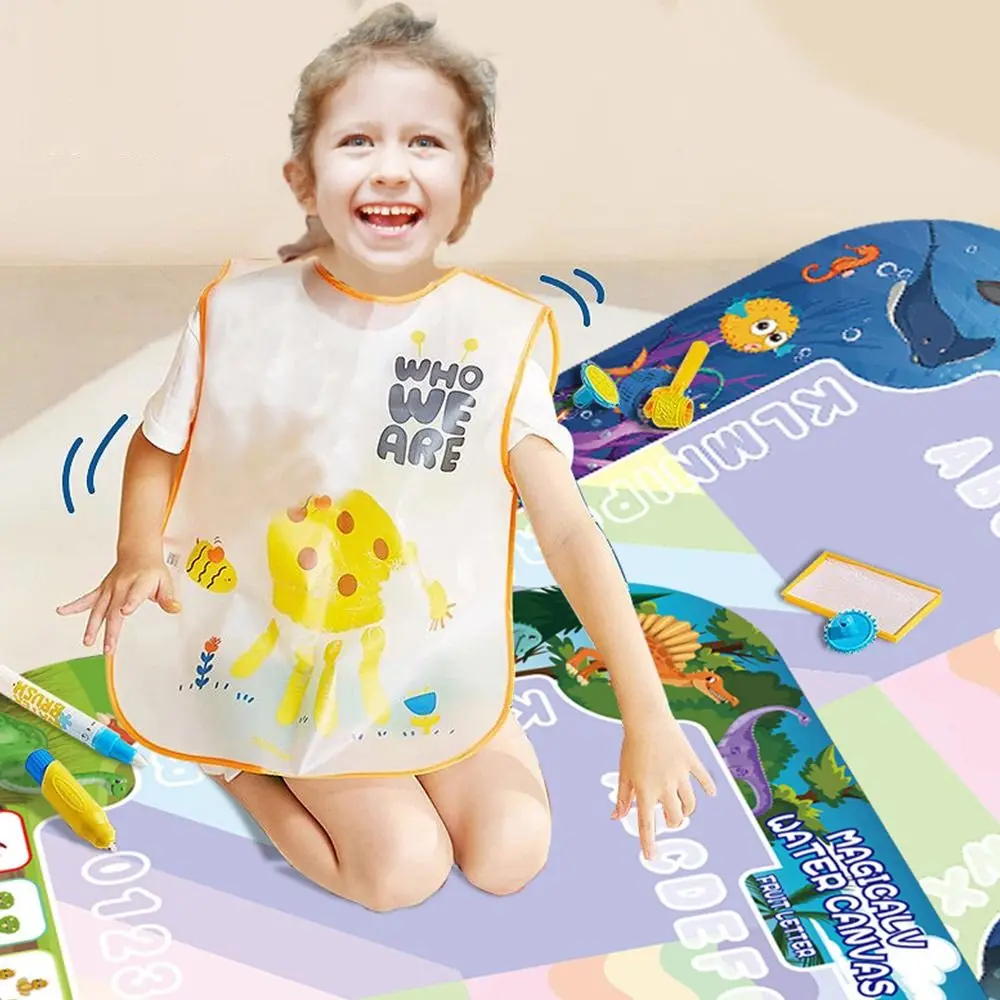 Creative Cartoon Water Doodle Mat 80*60cm Montessori Graffiti Blanket Multicolor Early Learning Water Painting Canvas Toy