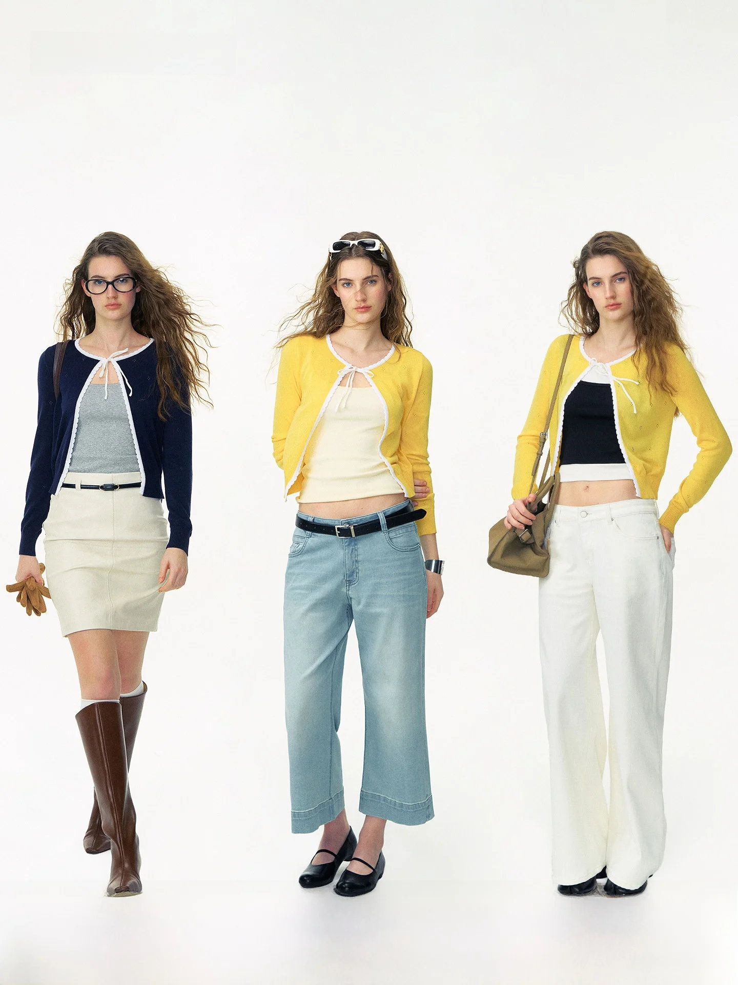 

Slim Fit Knitted Long Sve Cardigan Women's Outerwear with Lace Trim Belted Fn Clean Explain Age Defng Faion Spring 2026