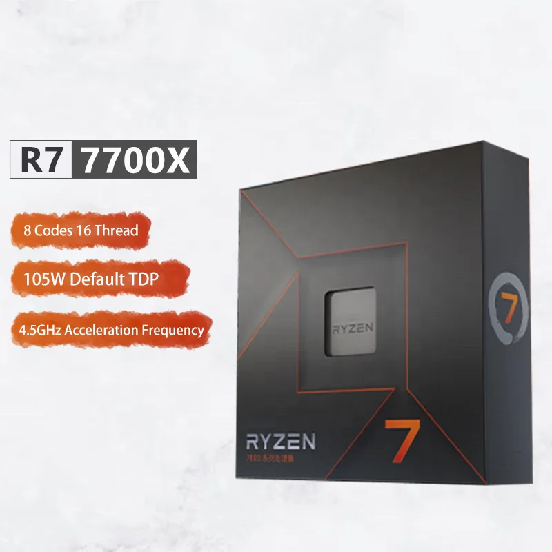 AMD CPU Processor R7 7700X / 7800X 3D CPU 8 Codes 16 Thread 4.5GHz Acceleration Frequency 7700X R7 7800X 3D CPU Computer Parts - Image 2