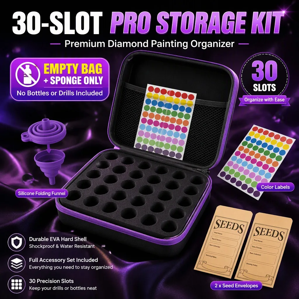 30 Slots Essential Oil Case10ml Jewelry Rings Bags Travel Portable Carrying Cases Diamond Painting Storage Bag Sticker Organizer