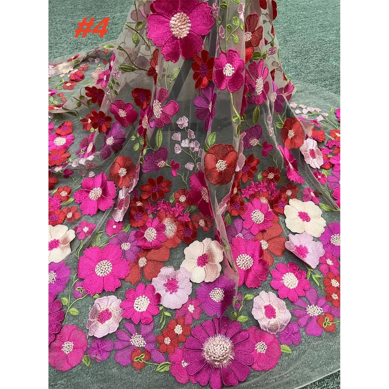 Neueste afrikanische 3D-Blumen-Spitzenstoff-Stickerei 2025, hochwertiger französischer Mesh-Spitzenstoff, nigerianische Spitze für Party, Weihnachten, Nähen