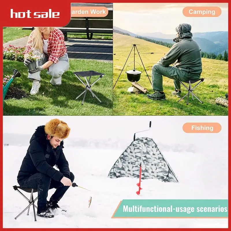 

AC22-1Pc Camping Stool,Small Folding Chair,Folding Stool Stainless Steel Compact Lightweight Backpacking Stool With Carry Bag