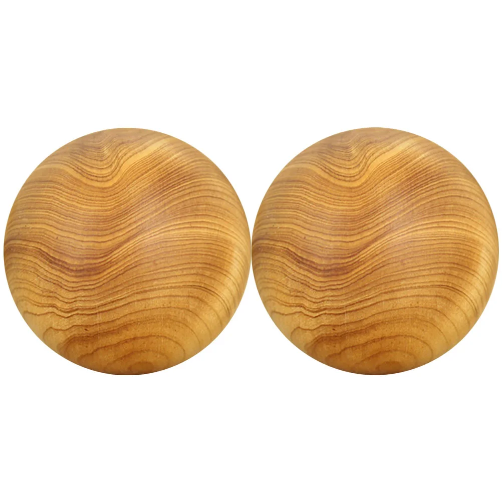 2 Pcs Baoding Stress Balls Massage Wooden Rolling Neck Hand Tools Fitness Body Massager