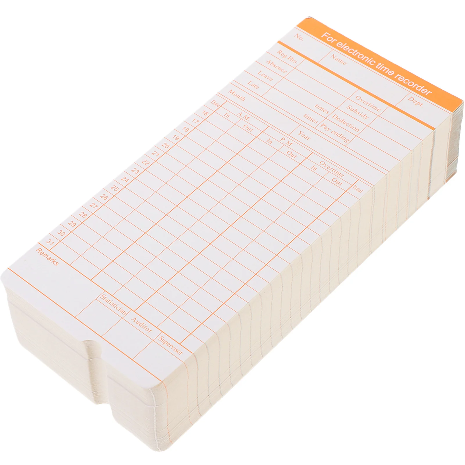 Double-Sided Time Cards Paper For Office Attendance Tracking Employee Punch Cards Sheets English Edition Work Clock In