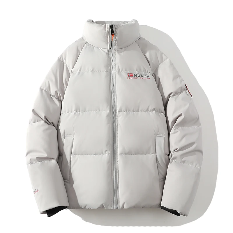 

Легкая мужская зимняя куртка-пуховик с воротником-стойкой, утепленная, высококачественная, модная, морозостойкая верхняя одежда