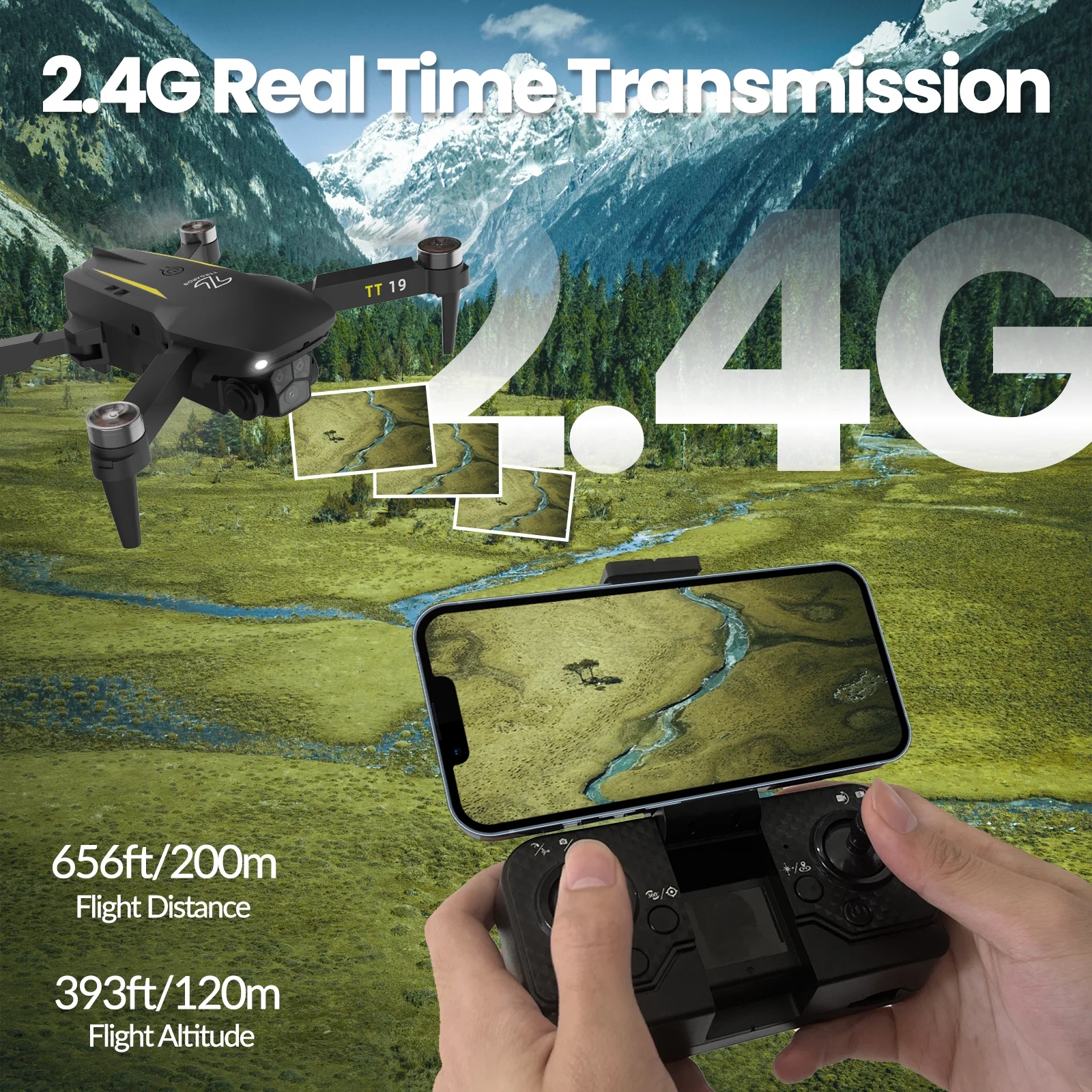 TT19 드론 5G WiFi FPV 장애물 회피 UVA GPS RC 쿼드콥터, 1080P HD 카메라, 브러시리스 모터, 광학 흐름, 초보자 CO