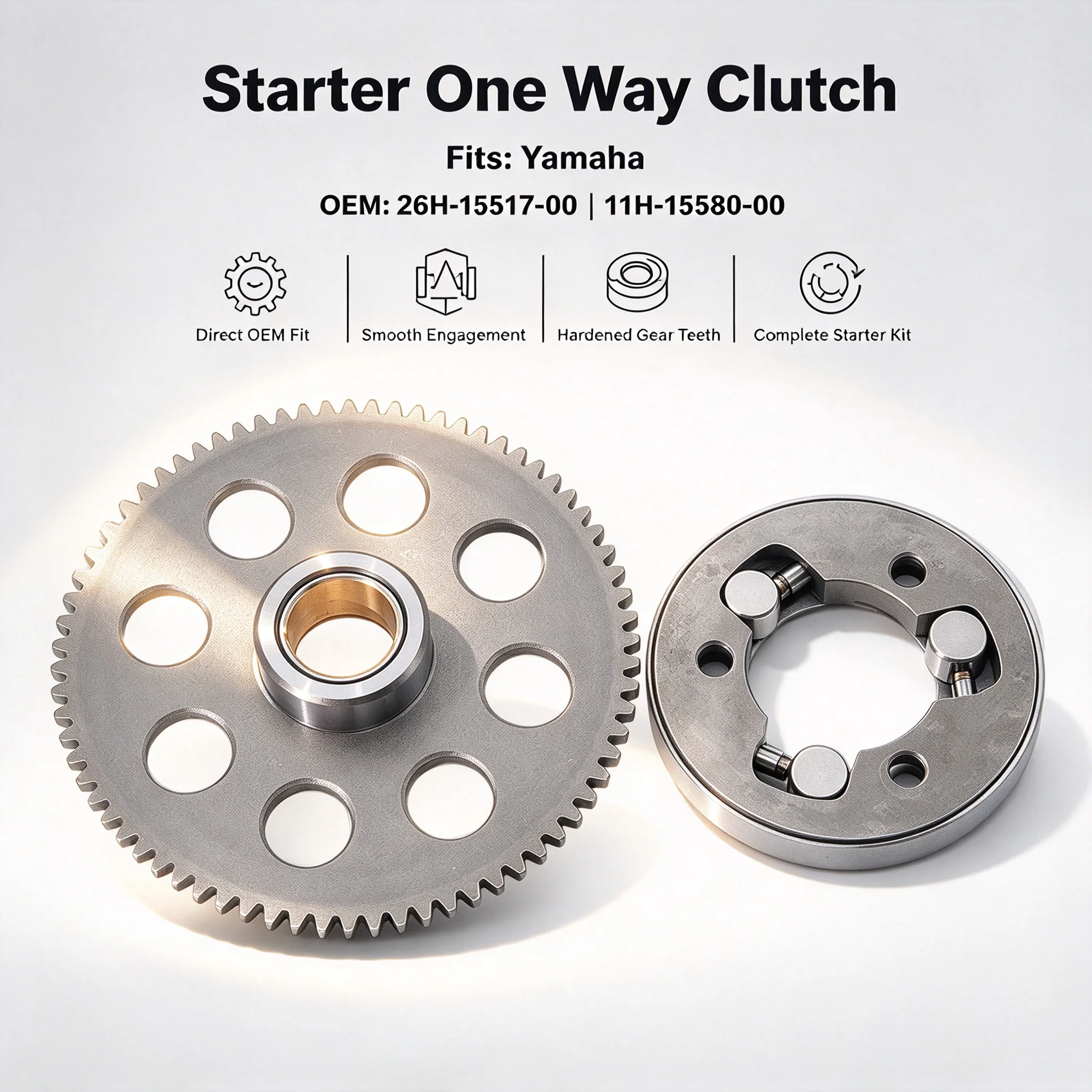 26H-15517-00 11H-15580-00 Starter Motor One way Clutch For Yamaha VMAX12 V-MAX VMX12 XVZ1200 XVZ12 XVZ1300 XVZ13 Venture Royale