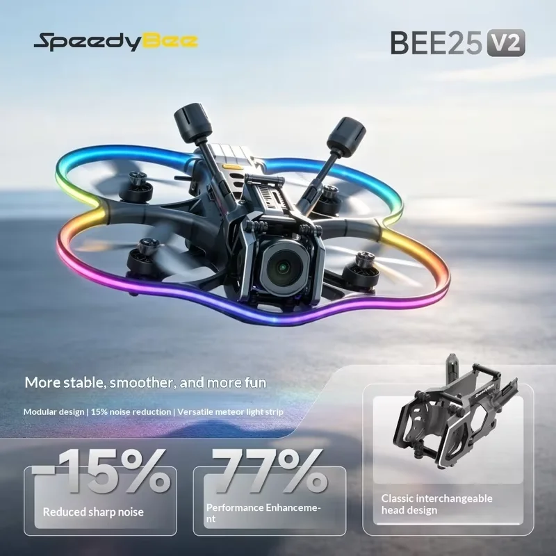 SpeedyBee Bee25 V2 ELRS FPV Forward Design Compatible Multiple Camera Lenses Ducted Loop Modular High-definition GPS Positioning