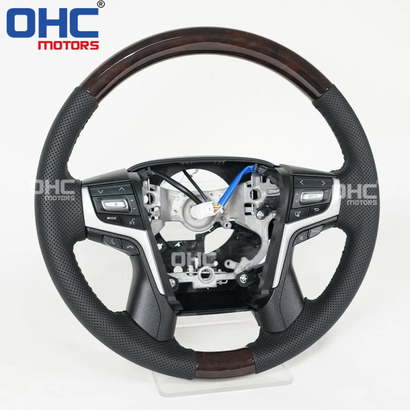For Toyota Land Cruiser LC200,2015-2021， wood grain car steering wheel assembly For modification from old to new
