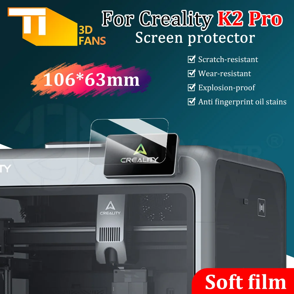HD Clear Soft Screen Protector for Creality K2 Pro 3D Printer, Anti-Scratch Anti-Fingerprint Protective Film