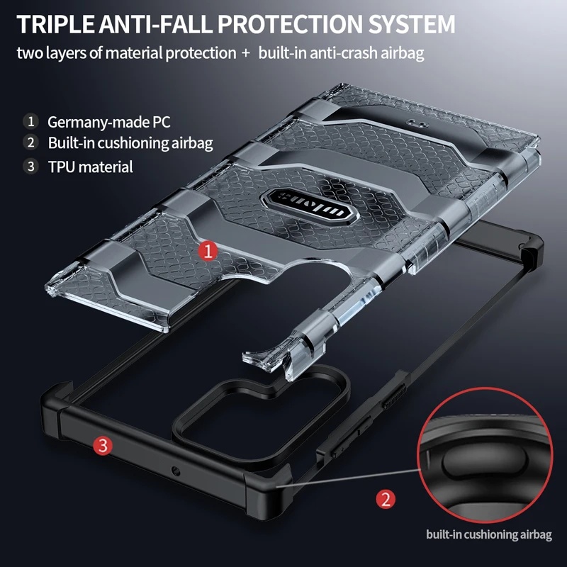 For Samsung Galaxy S22 Ultra Case Military Rugged Armor Case Shockproof Drop Protection Back Cover for Samsung Note 20 Ultra