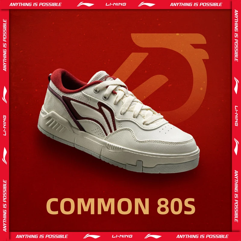Li-Ning Women's COMMON 80S Lifestyle Shoes DUAL CUSHION Soft Rebound Comfortable LiNing Classic Casual Sneakers AGCW120