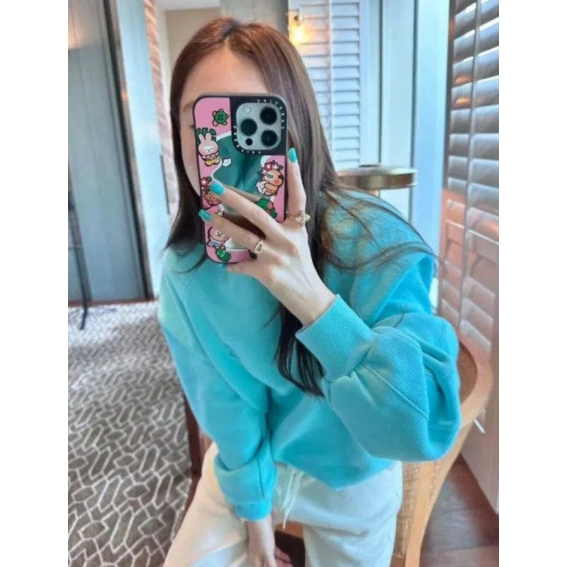 

Свитшот большого размера с вышивкой буквами 300 Pou, круглый вырез, весна-осень-зима, новая простая универсальная модель, верхняя одежда