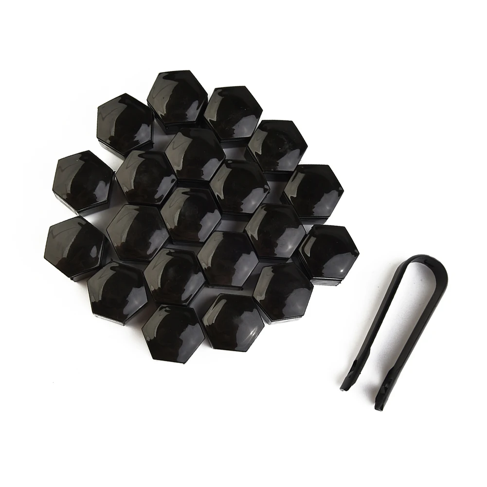 20 PCS 22mm Car Wheel Nut Bolt Covers ABS Cap Extraction Puller Tools Black For Sport Insignia Car Accessories