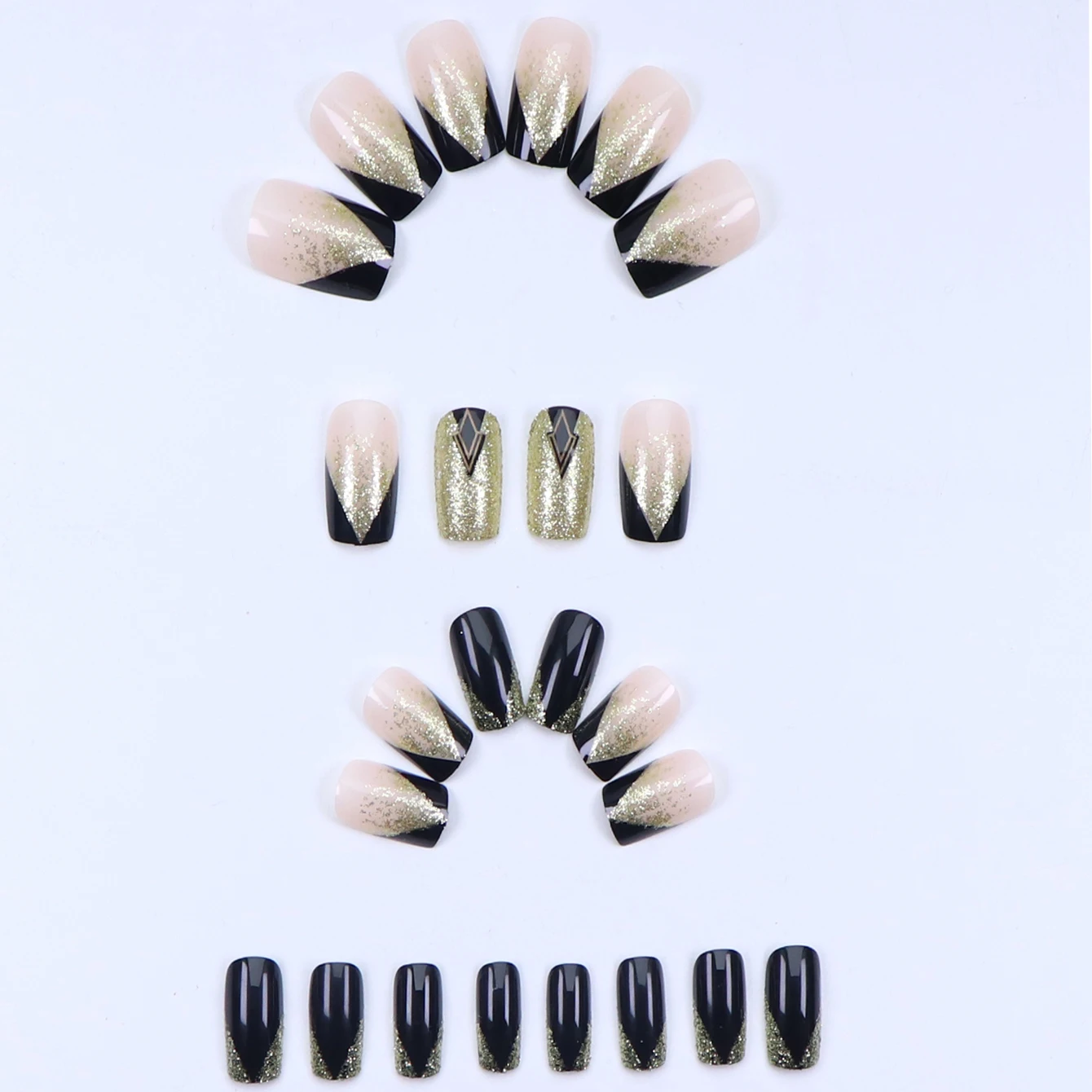 24 PCs Short French Flash Nails with 1 Jelly and 1 Nail File