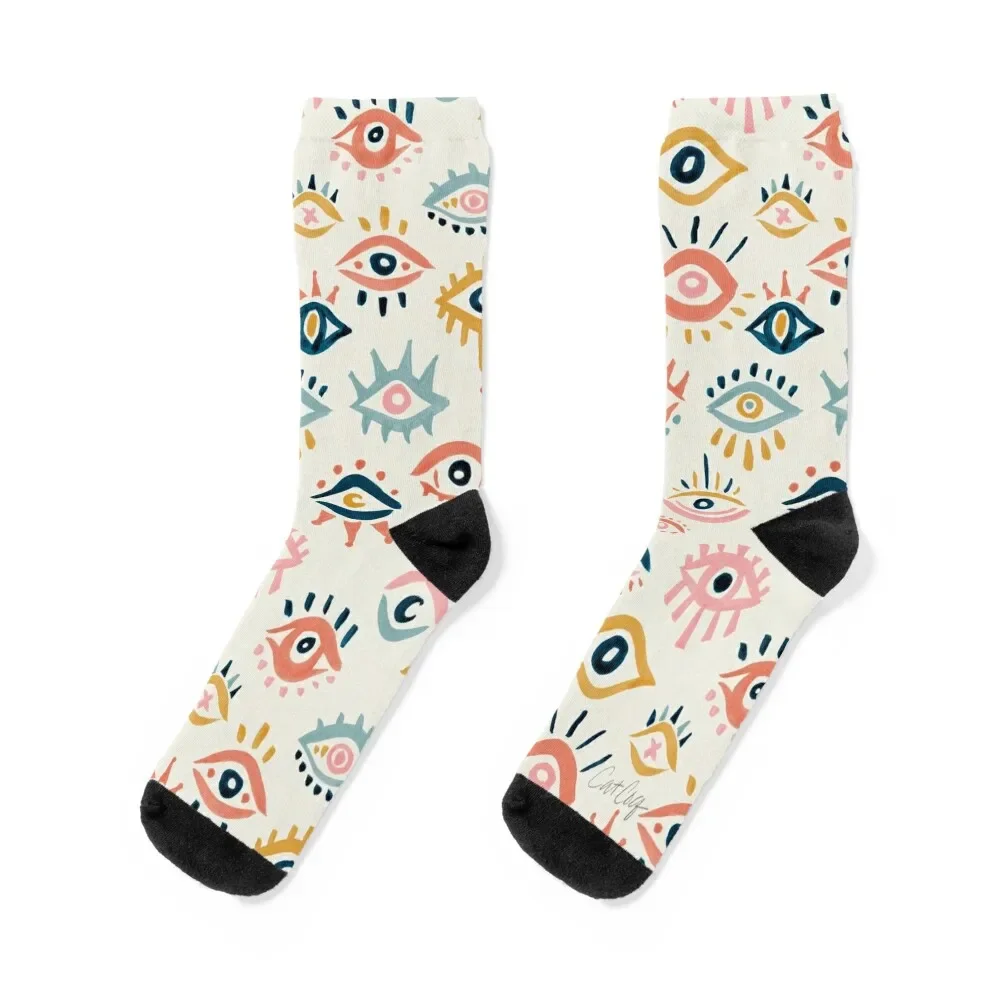 Mystic Eyes – Primary Palette Socks Non-slip sheer christmas gift Socks Ladies Men's